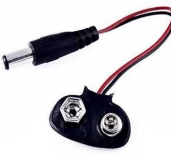 Broche con jack para pila de 9V