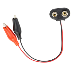 Broche con caimanes para pila de 9V