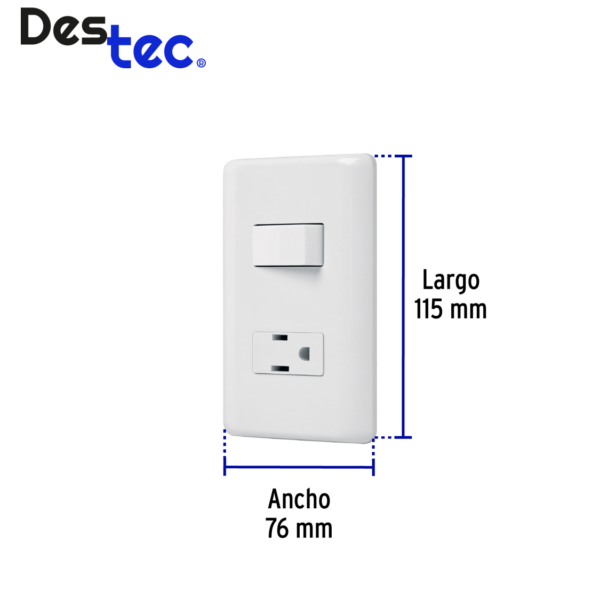 Placa con contacto e interruptor sencillo [PA-APCO-B] - Imagen 2