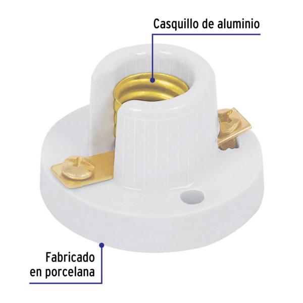 Portalampara de porcelana para candil [POPO-10] - Imagen 2