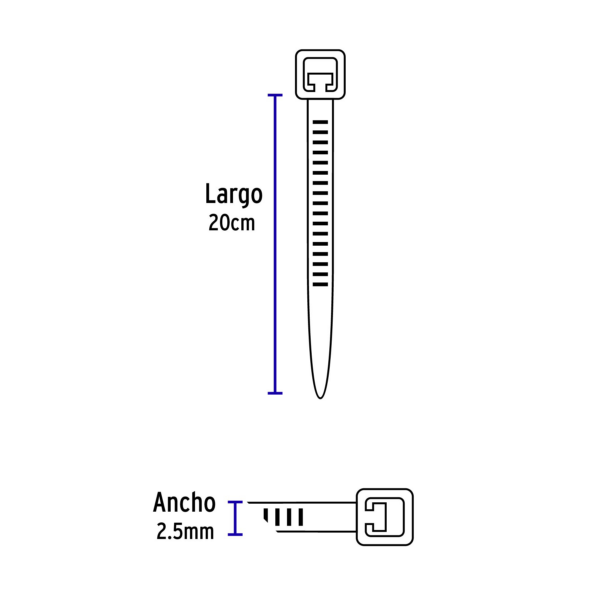 Cinchos plásticos 200x2.5mm [CIN-1820] - Imagen 2