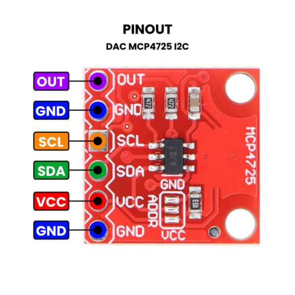 Convertidor Digital a Analógico MCP4725 I2C [NA337] - Imagen 2