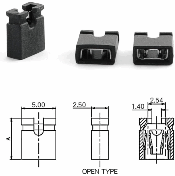 Puente corto circuito pin header 2.54mm (Mini Jumper) - Imagen 2